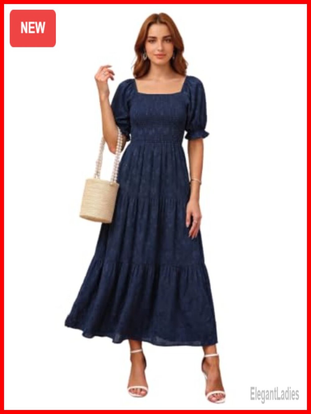 Women's Maxi Dress 100% Polyester V-Neck Ruffle Tiered Boho Vacation Dress